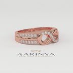 Aarinya Endless Infinity Ribbon Pave Band, The Continuous Loop Shimmer Ring, The Eternal Devotion Double-Shank Band