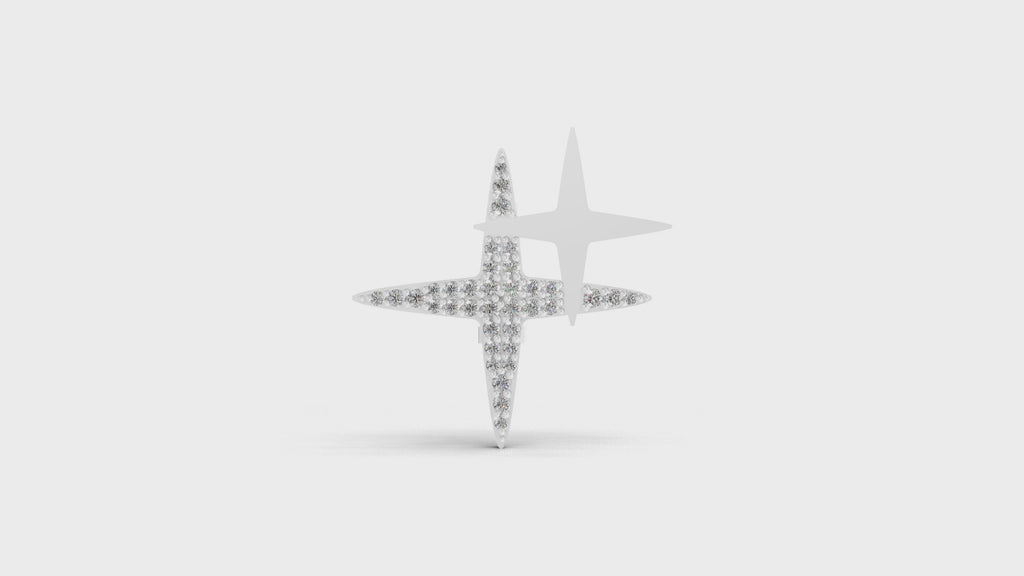 Aarinya Celestial Twin Star Brooch, The Polaris Cluster Star Brooch