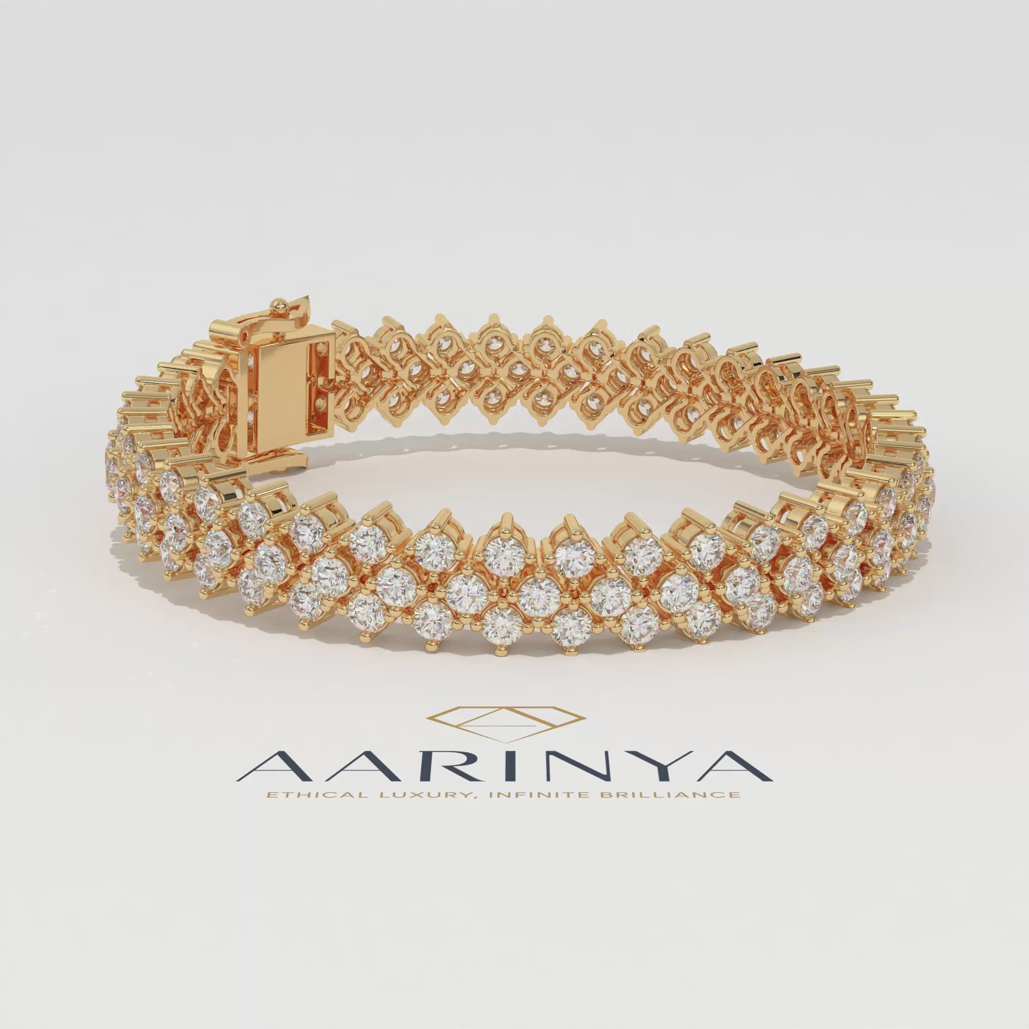Aarinya Lab-Grown Diamond Triple-Row Eternity Tennis Bracelet, The Vantage Tri-Line Infinite Diamond Statement Bracelet