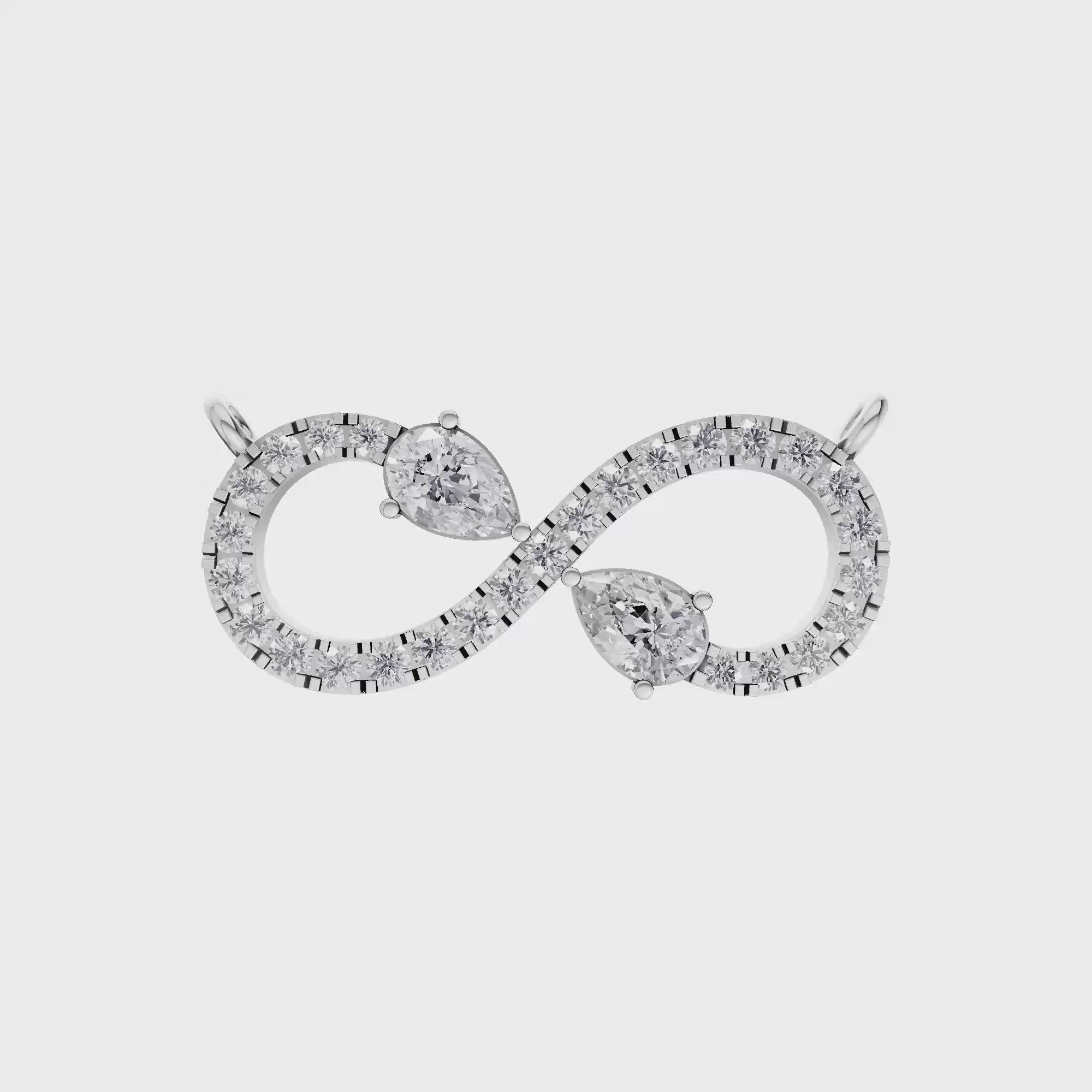 Aarinya Pear Accent Infinity Diamond Pendant, The Eternal Pear Pave Infinity Diamond Pendant Centerpiece