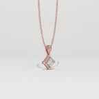 Aarinya Princess-Cut Kite-Set Lab-Grown Diamond Pendant, The Centurion Minimalist Tiered Compass-Set Pendant