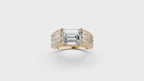 The Sovereign Emerald-Cut Statement Ring, Monarch Multi-Row Lab-Grown Diamond Band