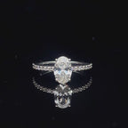 Aarinya Oval Cut Diamond Engagement Ring, Trendy Oval Ring, Birthday Gift Diamond Ring