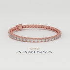 Aarinya Round Brilliant-Cut Lab-Grown Diamond Single-Line Tennis Bracelet