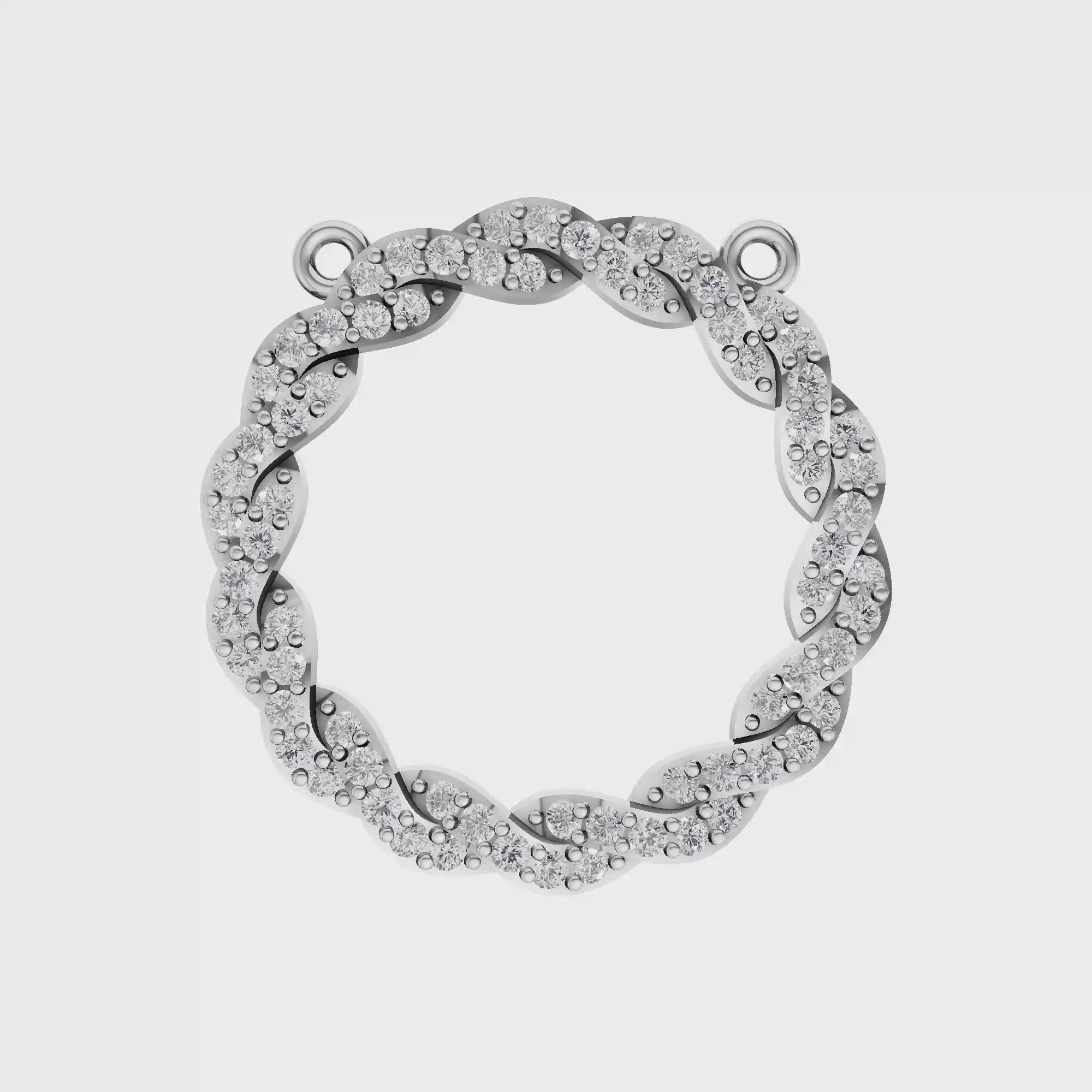 Aarinya Braided Circle Pave Diamond Pendant Element, The Twisted Halo Diamond Pendant