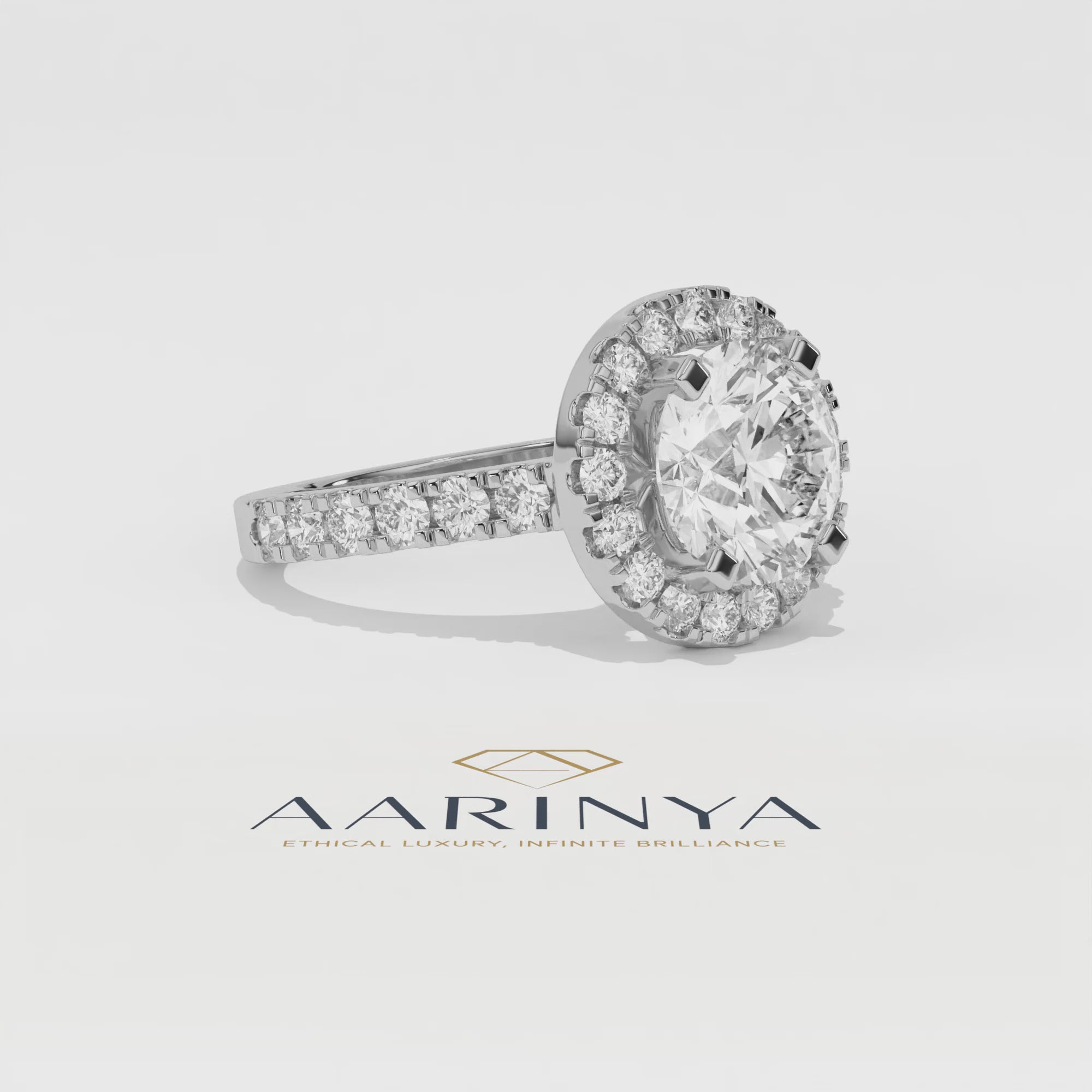 Aarinya Floating Cluster Ring, Brilliance Round Cluster Ring, Round Diamond Ring