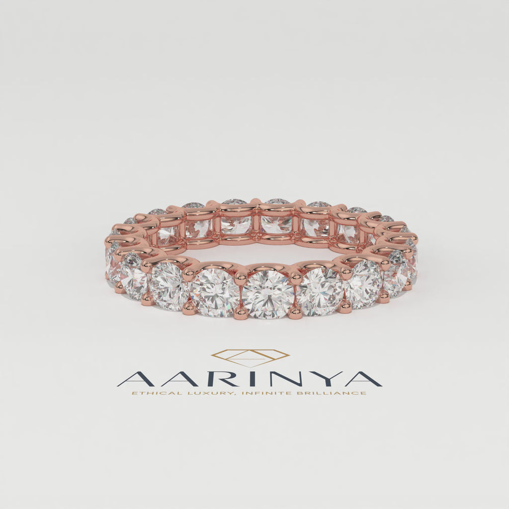 Aarinya Empress Radiant Floating Diamond Eternity, The Endless Devotion Scalloped Eternity Ring