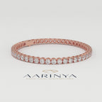 Aarinya Round Brilliant-Cut Lab-Grown Diamond Continuous Tennis Bracelet, The Centurion Minimalist Shared-Prong Collet Bracelet