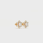 Aarinya Snowflake Cluster Lab-Grown Diamond Statement Stud Earrings, Round Snowflake Diamond Tops Earrings