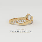 Aarinya Criss Cross Diamond Infinity Ring, The Infinite Devotion Crossover Ring, Rose Gold Infinity Ring