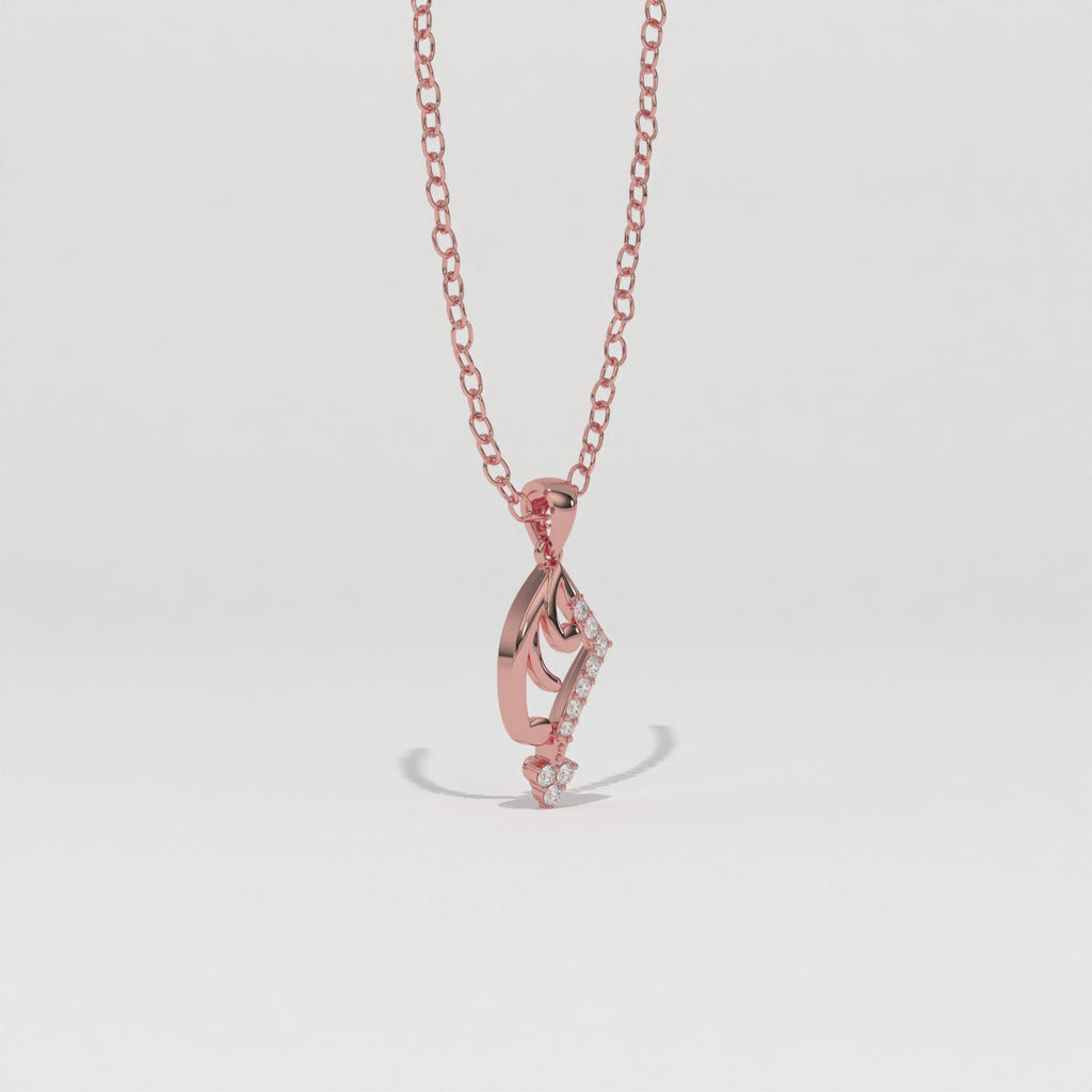 Aarinya Asymmetric Chevron Wave Lab-Grown Diamond Pendant, The Centurion Minimalist Sculpted Openwork Geometric Pendant