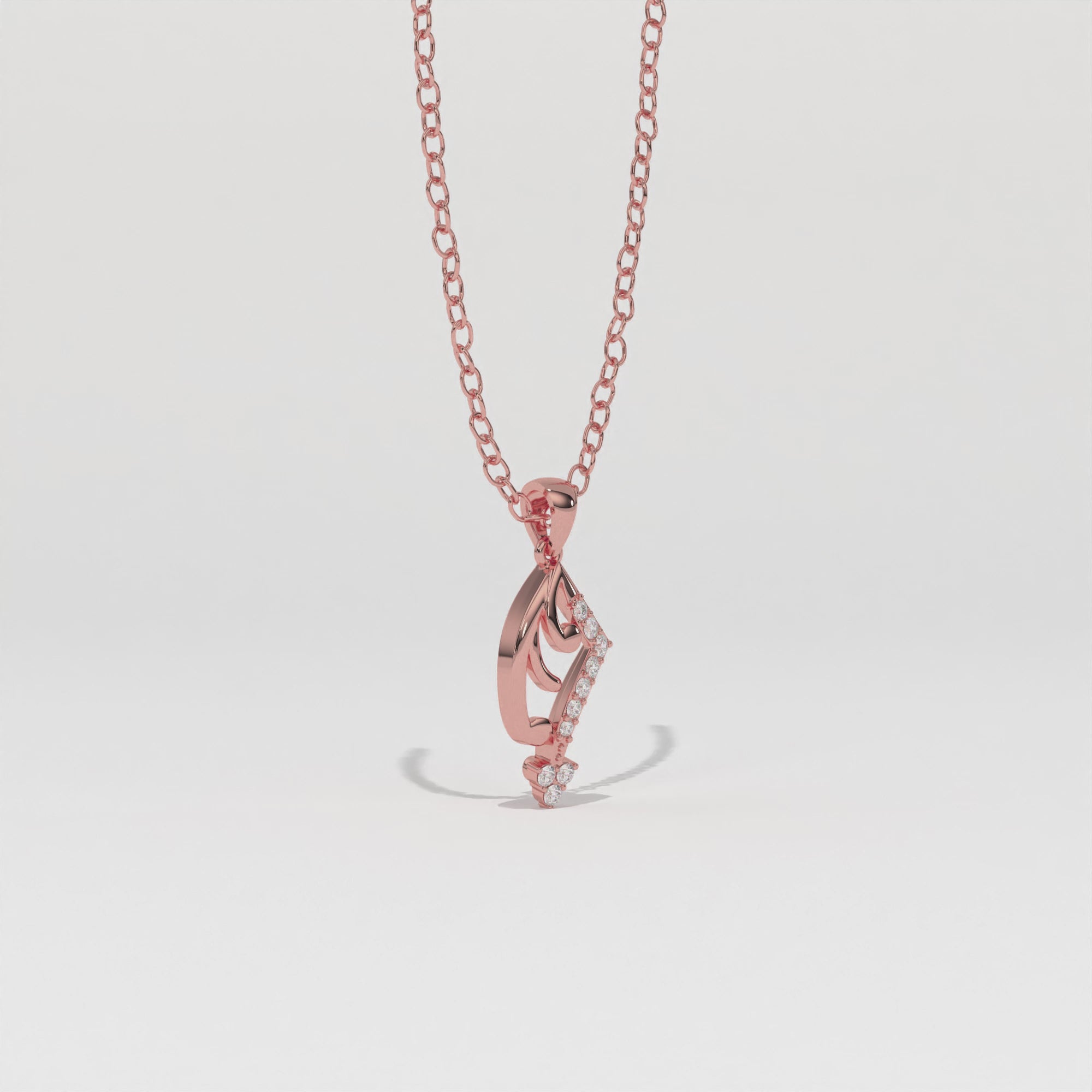 Aarinya Asymmetric Chevron Wave Lab-Grown Diamond Pendant, The Centurion Minimalist Sculpted Openwork Geometric Pendant