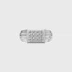 Aarinya Beveled Matrix Lab Grown Diamond Signet Ring, The Imperial Lab grown diamond Cluster Ring