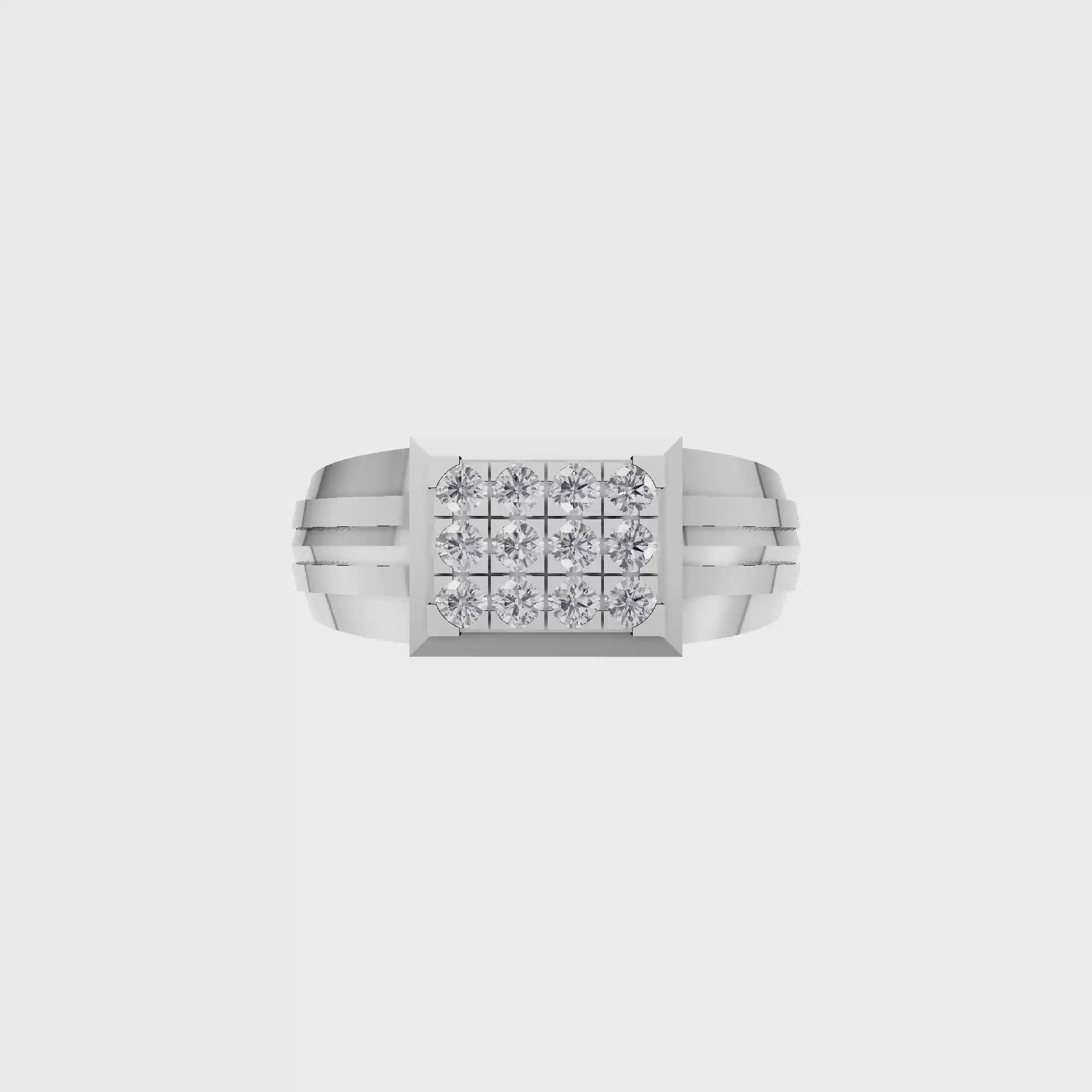 Aarinya Beveled Matrix Lab Grown Diamond Signet Ring, The Imperial Lab grown diamond Cluster Ring