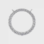 Aarinya Tapered Round Open-Halo Diamond Pendant Connector, The Crest Floating Circle Pendant