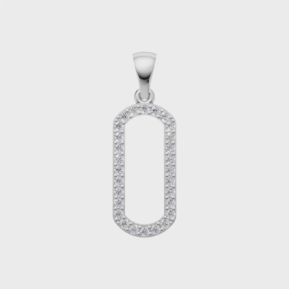 Aarinya Geometric Diamond Link Pendant Set, The Lumina Oval Paperclip Diamond Pendant Set