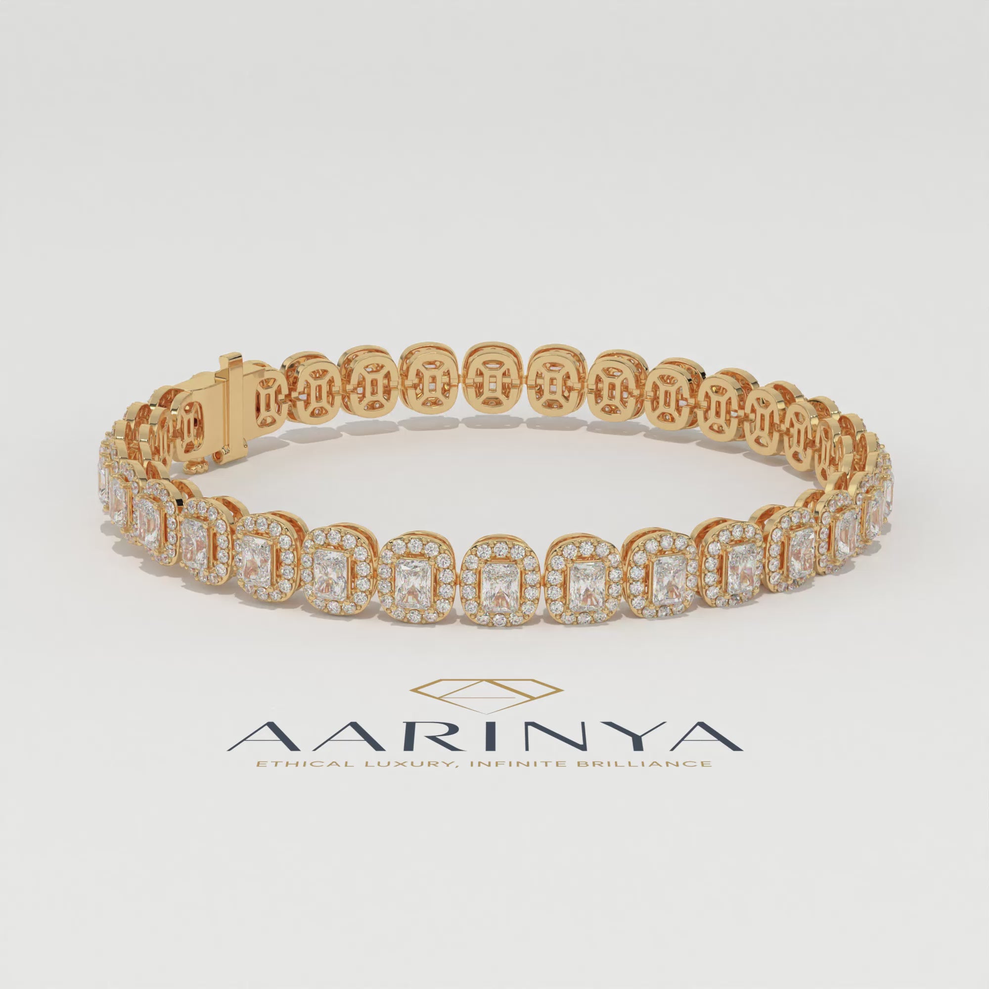 Aarinya Women's Radiant-Cut Lab-Grown Diamond Eternity Tennis Bracelet