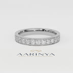 Aarinya Aurelia Eternity Band, The Infinite Brilliance Stackable Ring, Classic Bordered Round Diamond Band