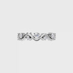 Aarinya Wave-Ribbon Alternating Diamond Band Ring, The Wavy Alternating Diamond Eternity Band