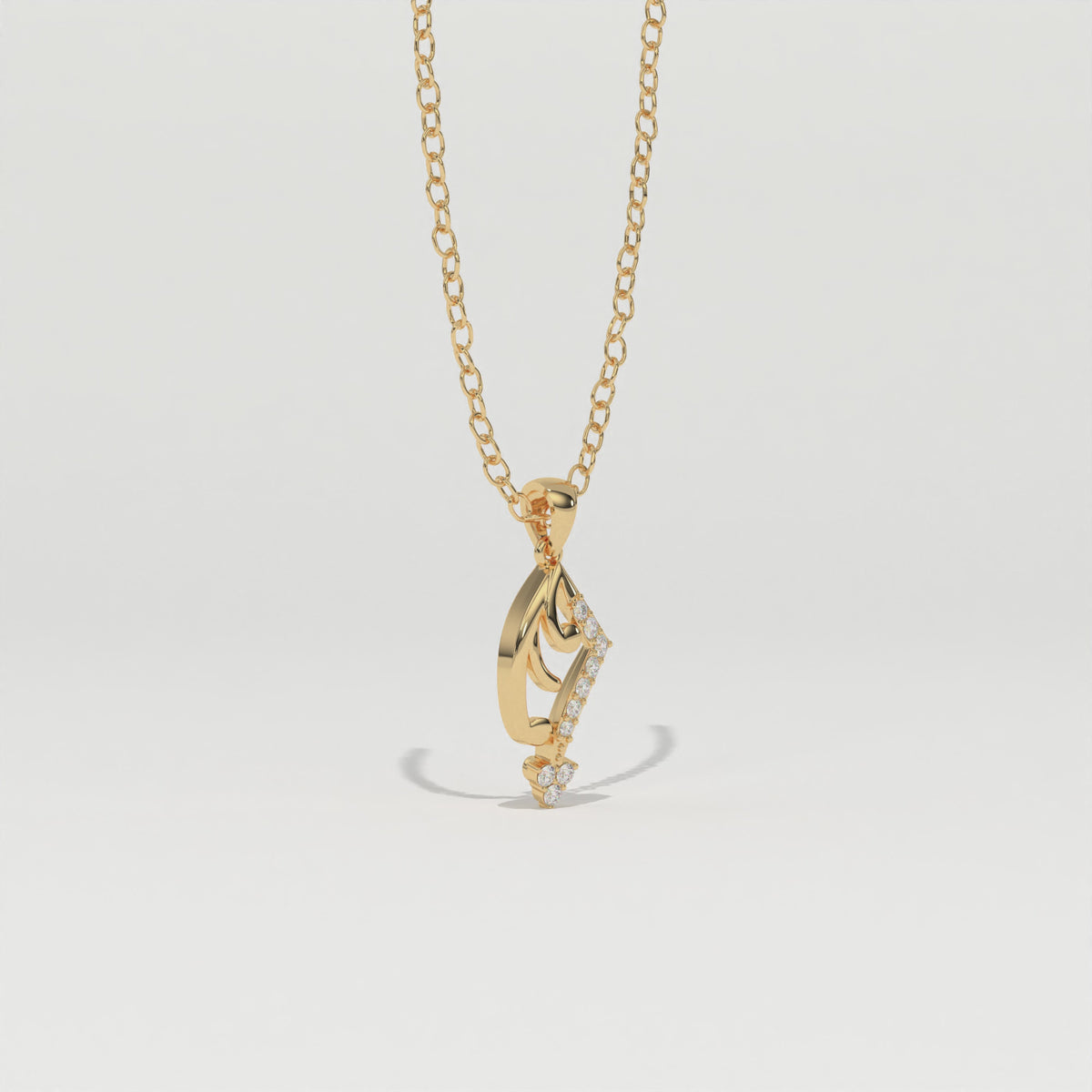 Aarinya Asymmetric Chevron Wave Lab-Grown Diamond Pendant