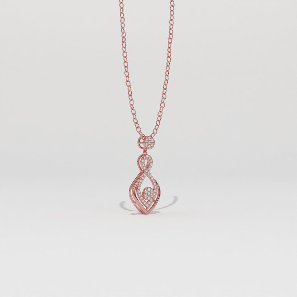 Aarinya Infinity Lab-Grown Diamond Droplet Pendant, The Vantage Silhouette Interlocking Ribbon Pendant