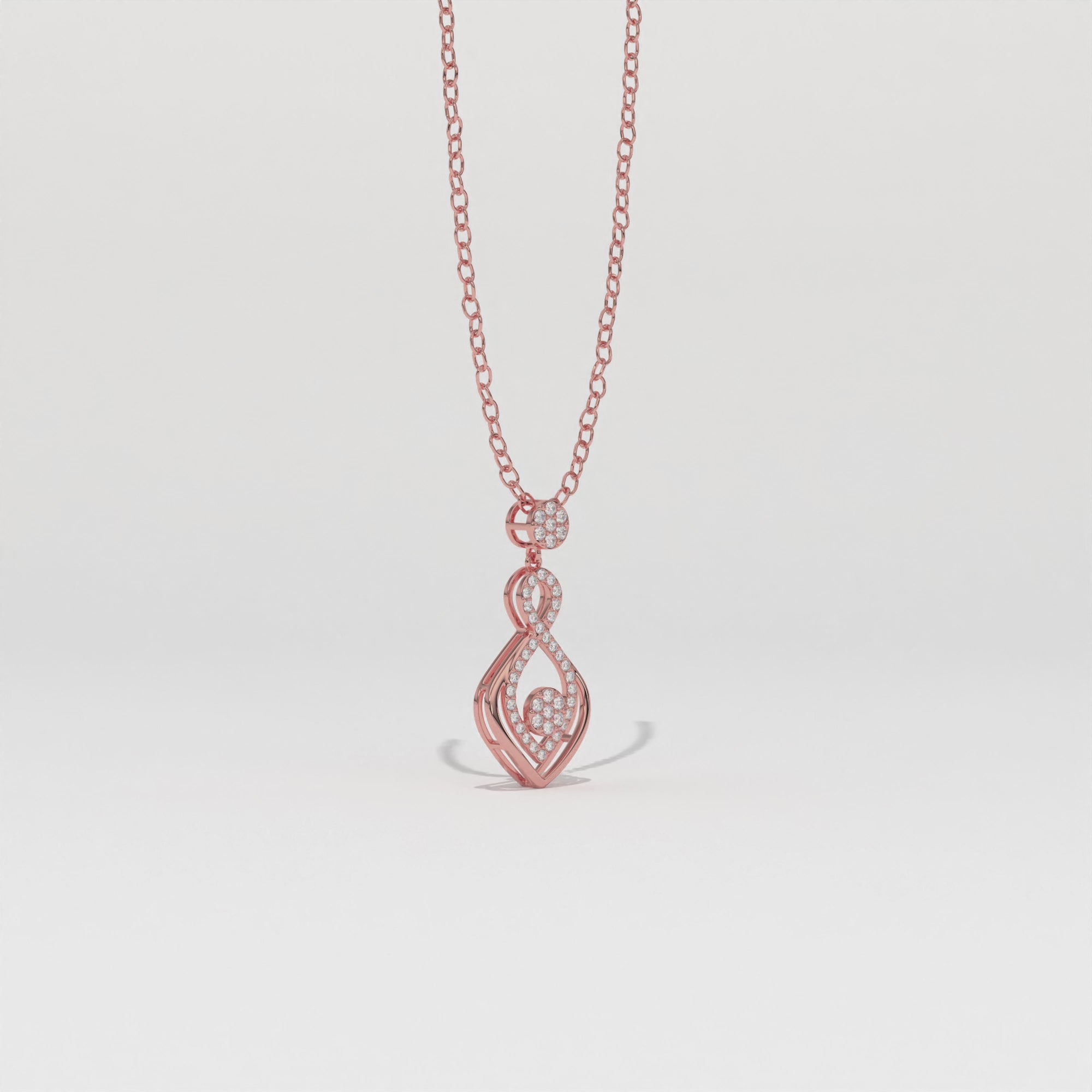Aarinya Infinity Lab-Grown Diamond Droplet Pendant, The Vantage Silhouette Interlocking Ribbon Pendant