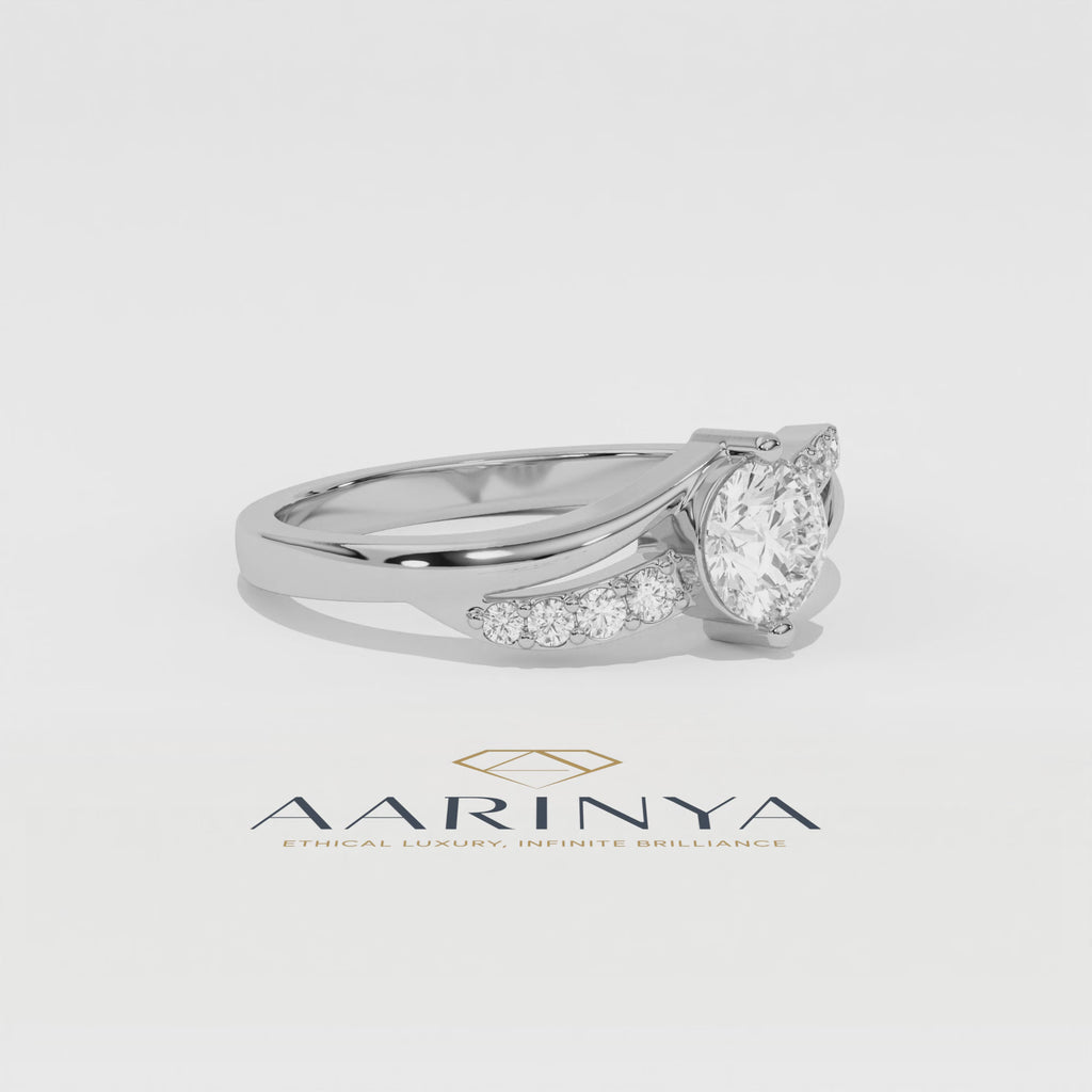 Aarinya Infinitia Wave Ring, The Endless Devotion Infinity Ring, culptural Infinity Diamond Loop Ring