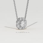 Aarinya Blossom Floral Pendant, Daily Wear / Office Wear Pendant, Milestone Birthday Gift, Floral Diamond Pendant