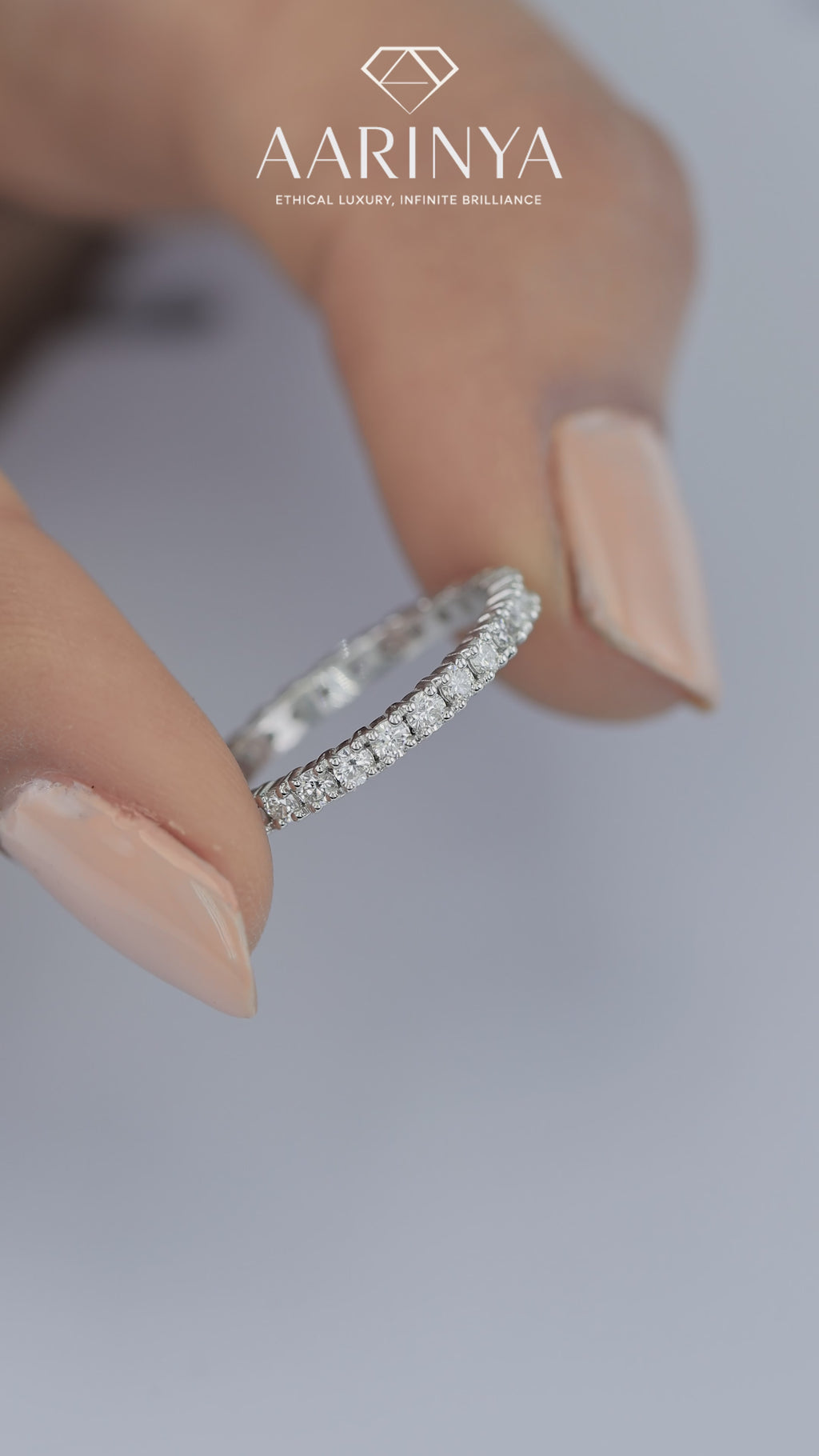 Aarinya Aurelia Eternity Band, Classic Bordered Round Diamond Band